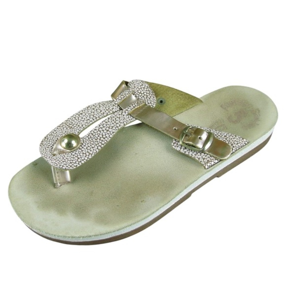 Fantasy Women's  Thong Gold‎ Leather Sz 38 Medium (B, M)  Used 2025